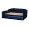 Baxton Studio Lennon Modern and Contemporary Navy Blue Velvet Fabric Full Size Daybed with Trundle 186-11467-Zoro - alternate 9